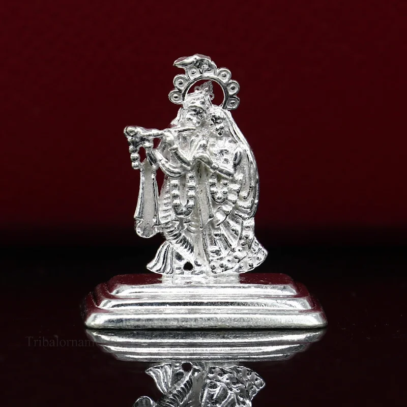 Luxury Jewelry Sale – Elegant Styles At Unbeatable Prices Solid sterling silver handmade idol Radha krishna tiny statue, amazing design lord krishna figurine jewelry tribal jewelry art85