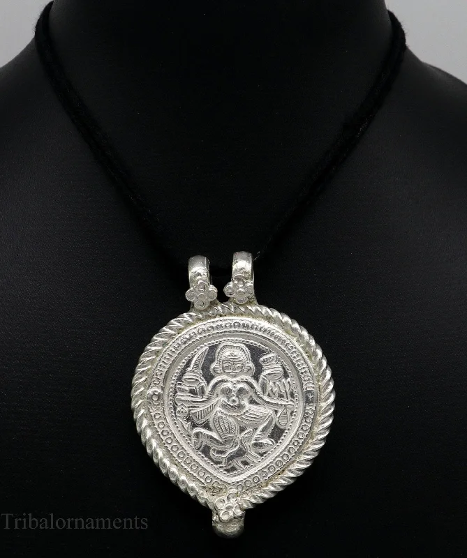 Accessorize For Less – Luxury Jewelry At Affordable Prices Solid sterling silver handmade tribal Idol deity bheruji pendant, customized lord bhairwa pendant unisex gifts tribal jewelry nsp437