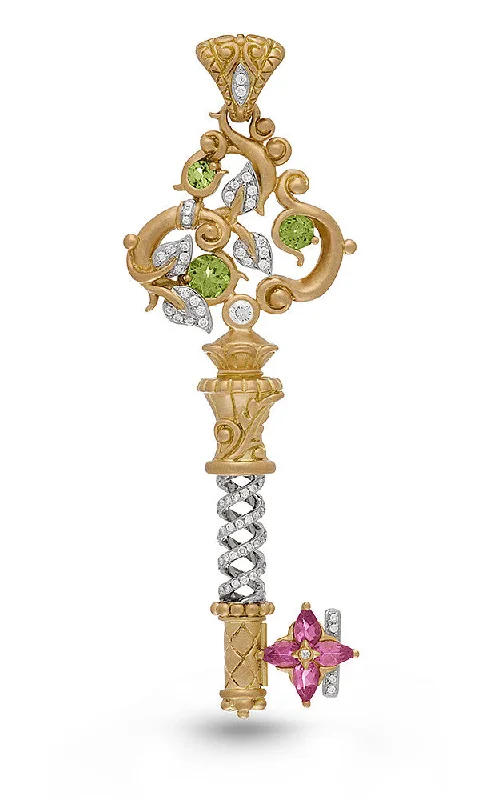 Key of Growth – Diamond, Peridot & Pink Tormaline