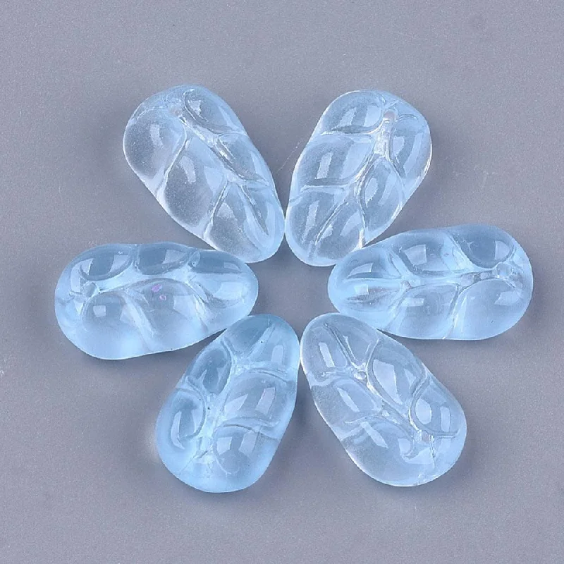 18x10.5x6mm, Transparent Glass Charms Sky Blue