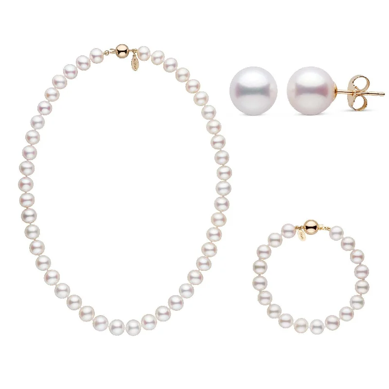 Bestselling Jewelry Now On Sale – Elevate Your Look 16 Inch 3 Piece 8.5-9.0 mm White Freshadama Freshwater Pearl Set