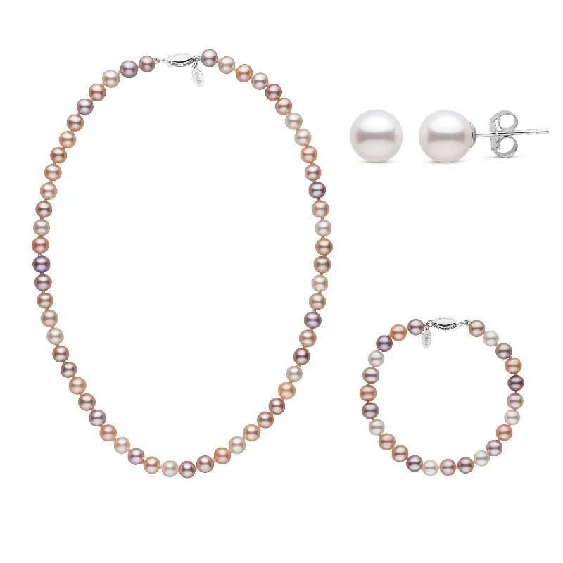 Huge Savings On Timeless Jewelry Collections 16 Inch 3 Piece Set of 6.5-7.0 mm Freshadama Multicolor Freshwater Pearl