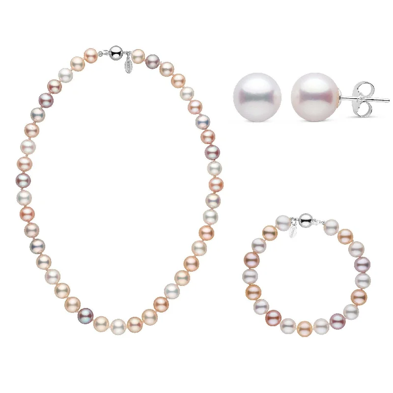 Exclusive Jewelry Sale Event – Shop Now 16 Inch 3 Piece 8.5-9.0 mm Freshadama Multicolor Freshwater Pearl Set