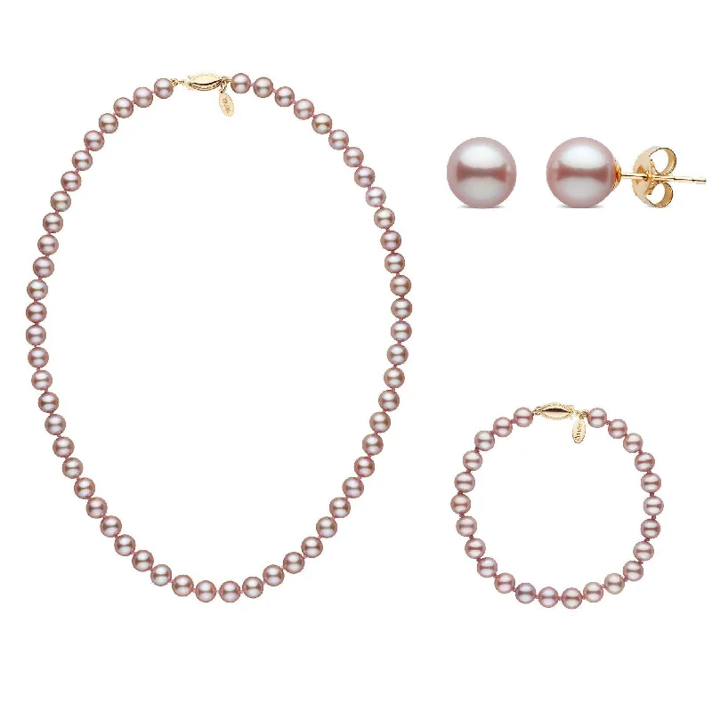 Luxury Meets Affordability – Jewelry Sale Live Now 16 Inch 6.5-7.0 mm Lavender Freshadama Freshwater Pearl Set