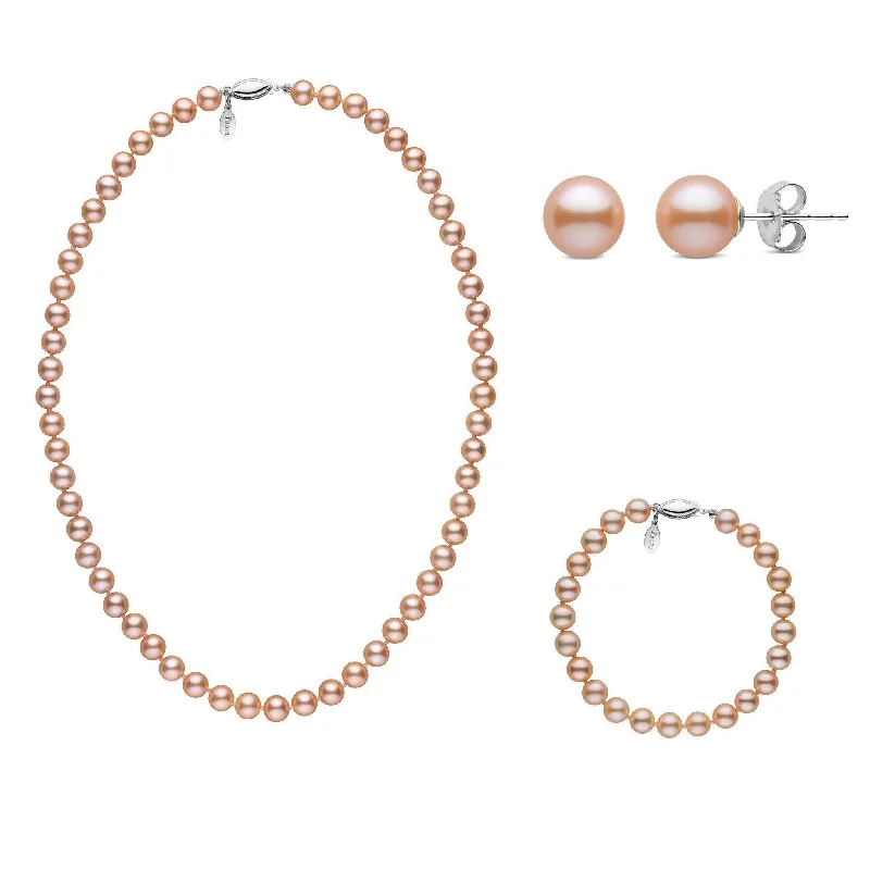 Jewelry Flash Sale – Stylish Designs At Unbeatable Rates 16 Inch 6.5-7.0 mm Pink to Peach Freshadama Freshwater Pearl Set