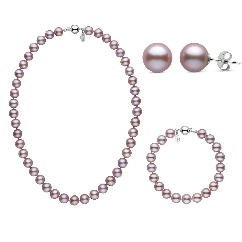 Shop Jewelry That Shines Without The High Price 16 Inch 3 Piece 8.5-9.0 mm Lavender Freshadama Freshwater Pearl Set