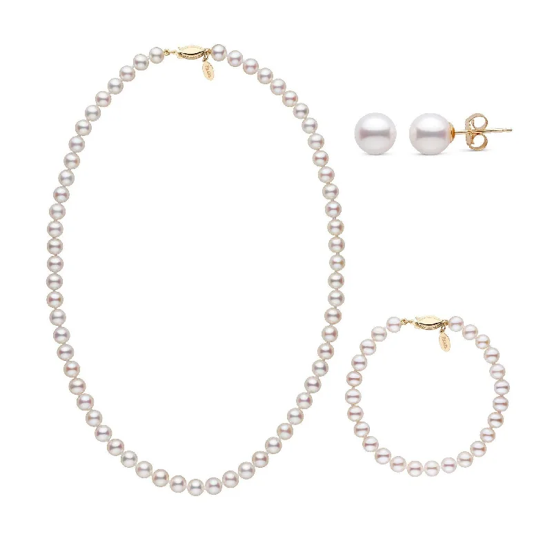 Holiday Jewelry Sale – Perfect Gifts At The Best Prices 18 Inch 3 Piece 6.5-7.0 mm White Freshadama Freshwater Pearl Set