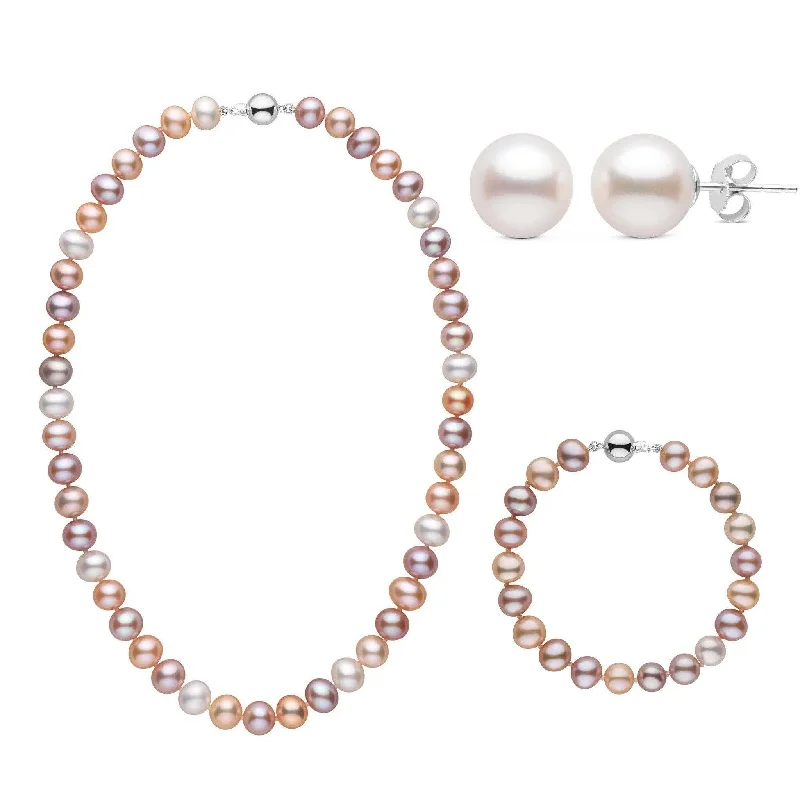 Special Sale On Handcrafted Jewelry – Shop Today 18 Inch 3 Piece Set of 8.5-9.0 mm AA+ Multicolor Freshwater Pearls