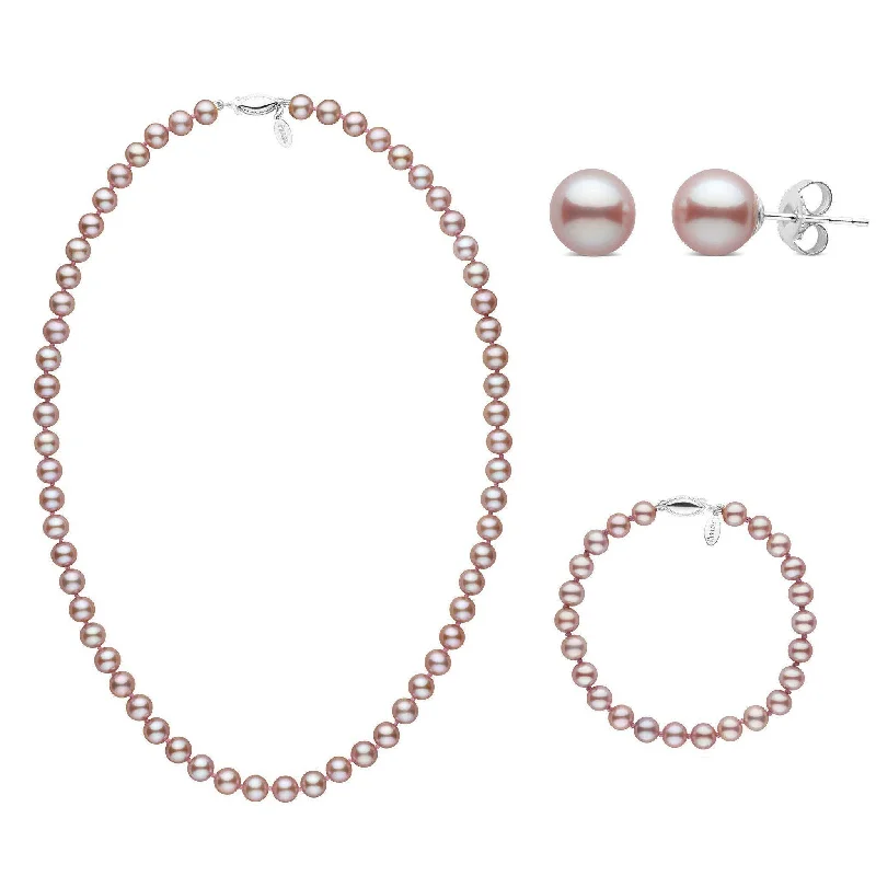 Trending Jewelry Styles Now At Limited-Time Discounts 18 Inch 6.5-7.0 mm Lavender Freshadama Freshwater Pearl Set