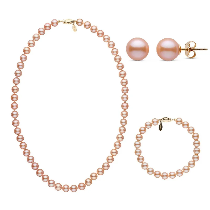 Personalized Jewelry Sale – Unique Pieces At Great Prices 18 Inch 7.5-8.0 mm Pink to Peach Freshadama Freshwater Pearl Set