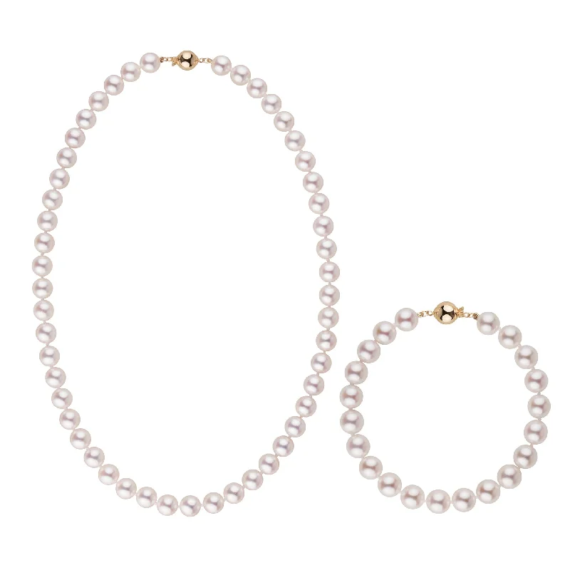 Jewelry Deals That Sparkle – Shop Today 8.0-8.5 mm AAA Bright White Rose Tone Akoya Pearl 16 Inch Necklace & Bracelet Set