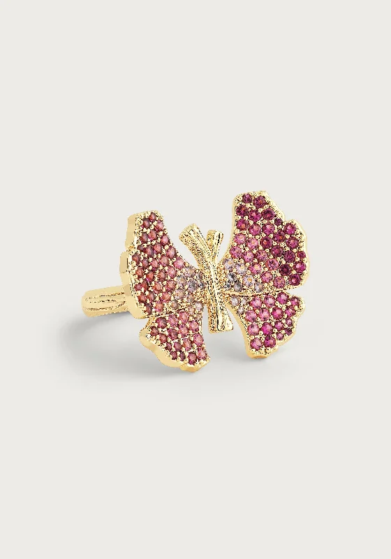 Accessorize For Less – Luxury Jewelry At Affordable Prices Butterfly Pink Pavé Ring