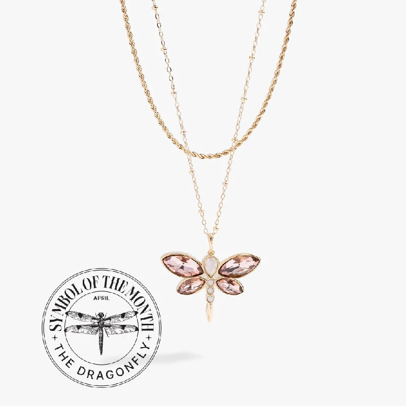 Don't Miss Out On Bestselling Jewelry At Special Prices Crystal Dragonfly Double Layer Necklace