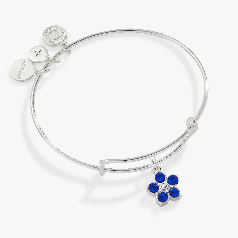 Shine Without Limits – Jewelry Sale Happening Now Crystal Forget-Me-Not Flower Charm Bangle Bracelet