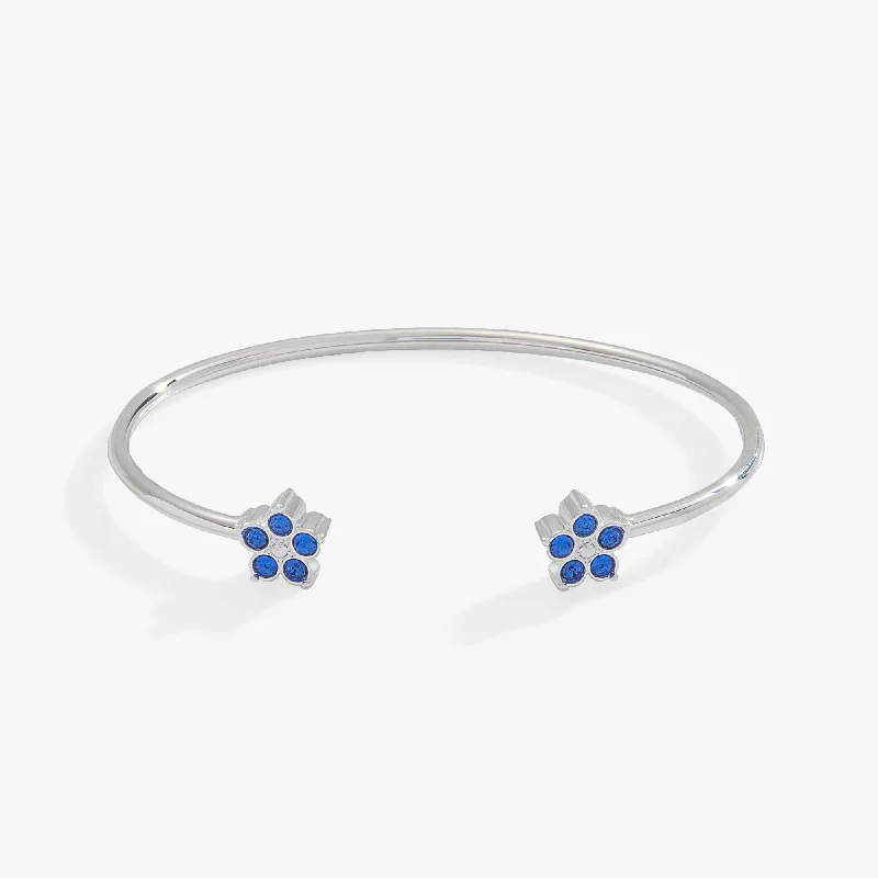 Trendy Minimalist Jewelry For Everyday Wear Crystal Forget-Me-Not Flower Flex Cuff