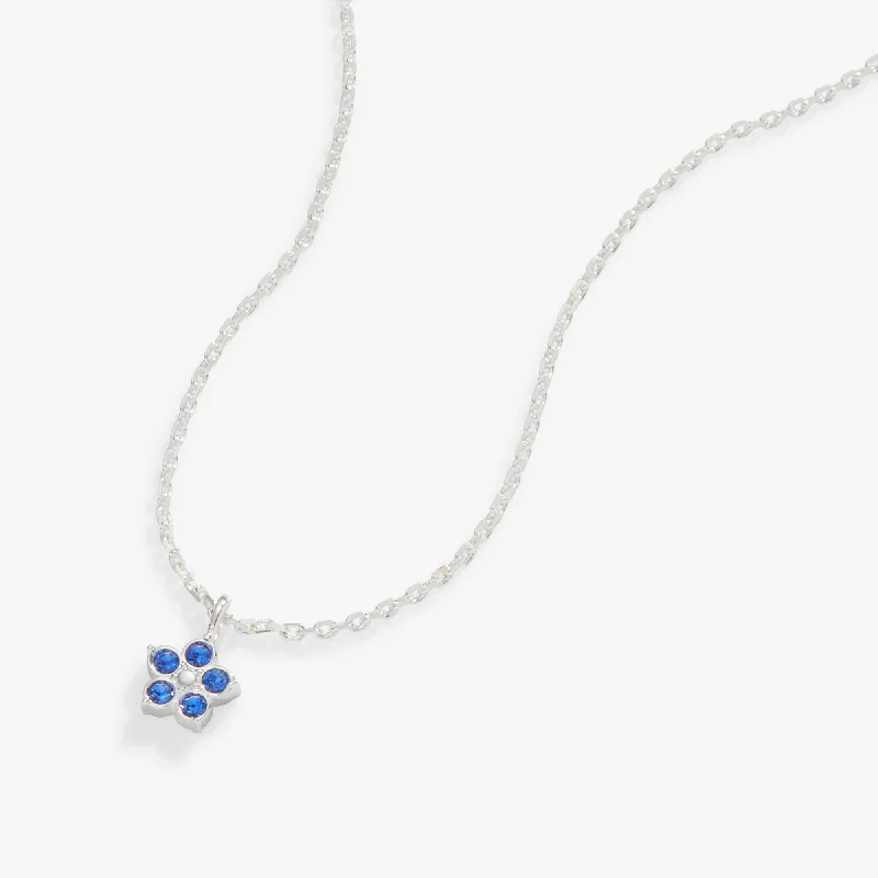 Delicate Crystal Jewelry For Sophisticated Charm Crystal Forget-Me-Not Flower Necklace, Adjustable