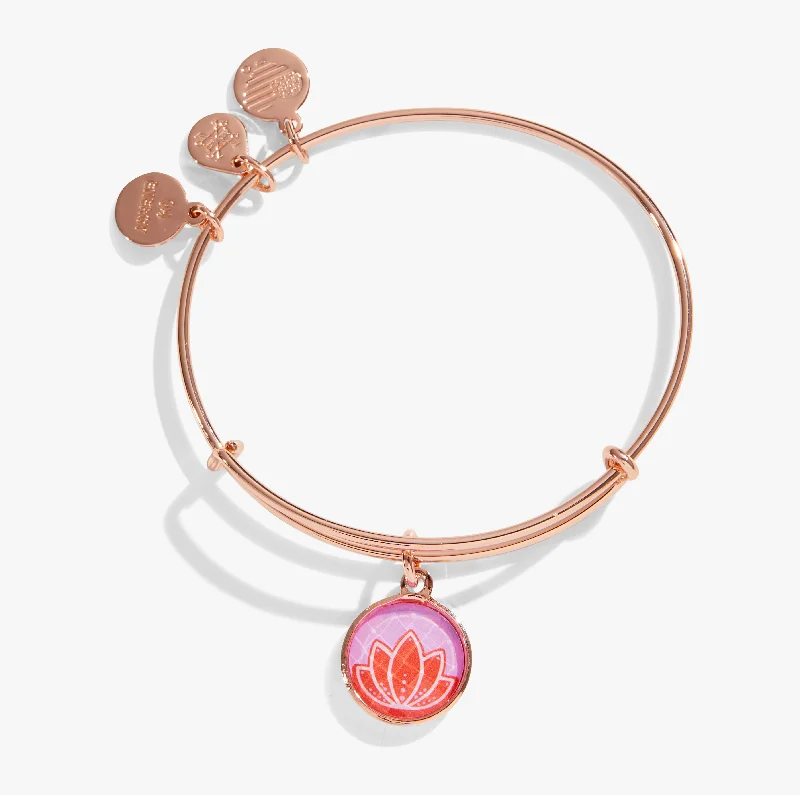 Luxury Jewelry Sale – Sparkle For Less Crystal Lotus Charm Bangle Bracelet