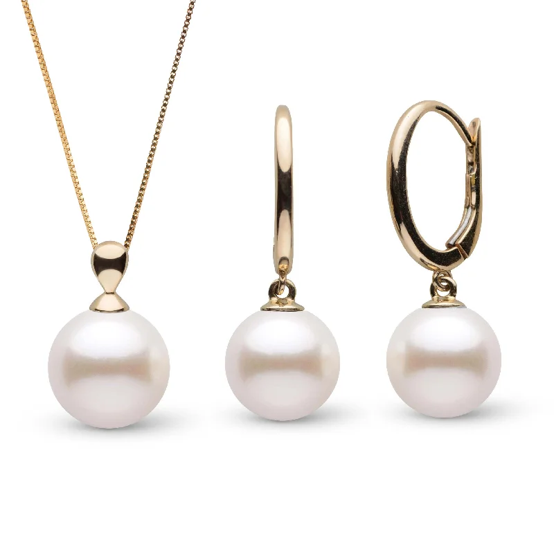 Fashion-Forward Jewelry At Incredible Prices Dew Collection 8.5-9.0 mm Freshadama Pearl Pendant & Solid Eternal Earrings Set