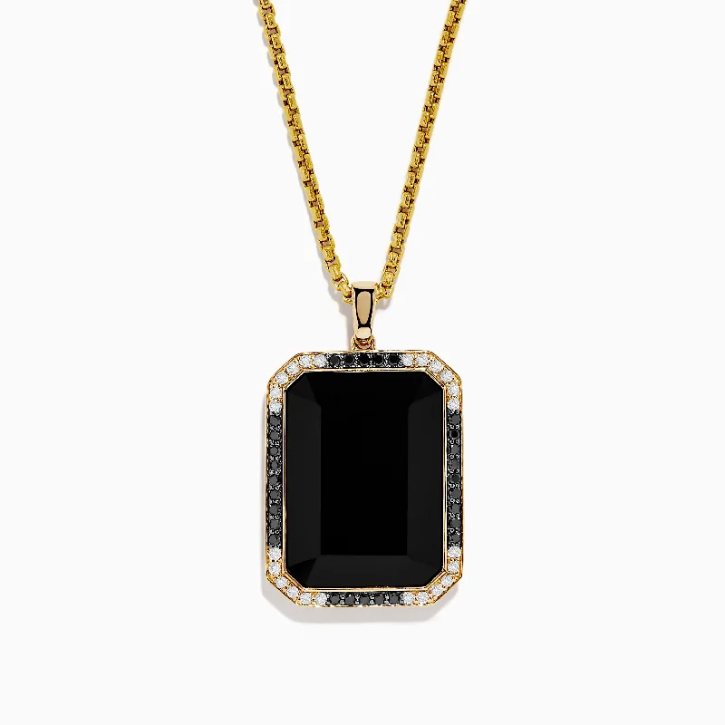 Seasonal Jewelry Deals – Elevate Your Style Eclipse Men's 14K Yellow Gold Onyx Pendant