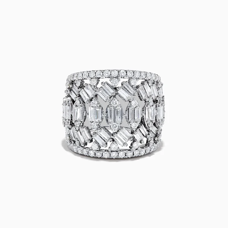 Discounted Jewelry For A Glamorous Look Effy Hematian 14K White Gold Diamond Statement Ring 2.42 TCW