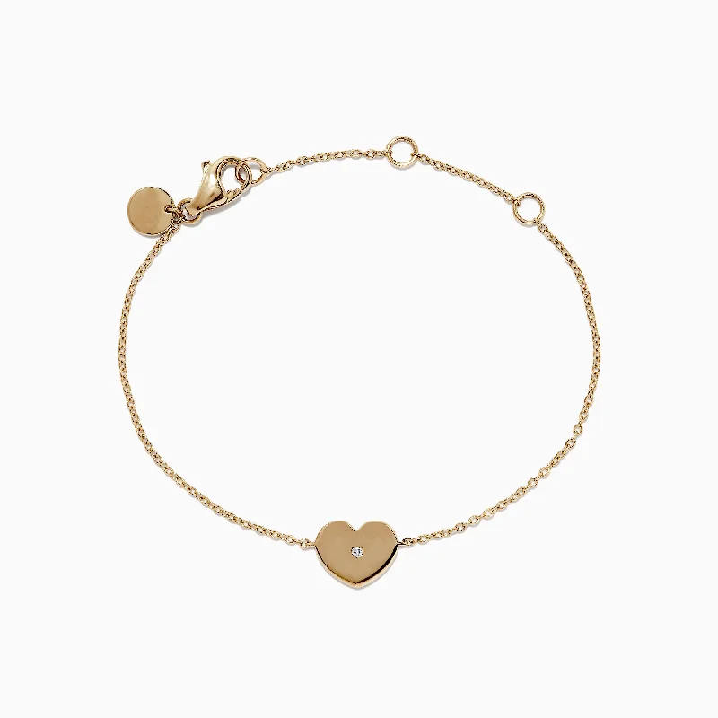 Dazzle With Discounts – Shop Jewelry On Sale Kidz 14K Yellow Gold Heart Bracelet. 0.01 TCW