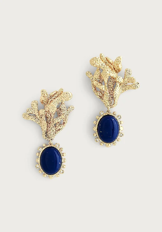 Exclusive Jewelry Sale – Sparkle For Less Kelp With Lapis Drop Earrings