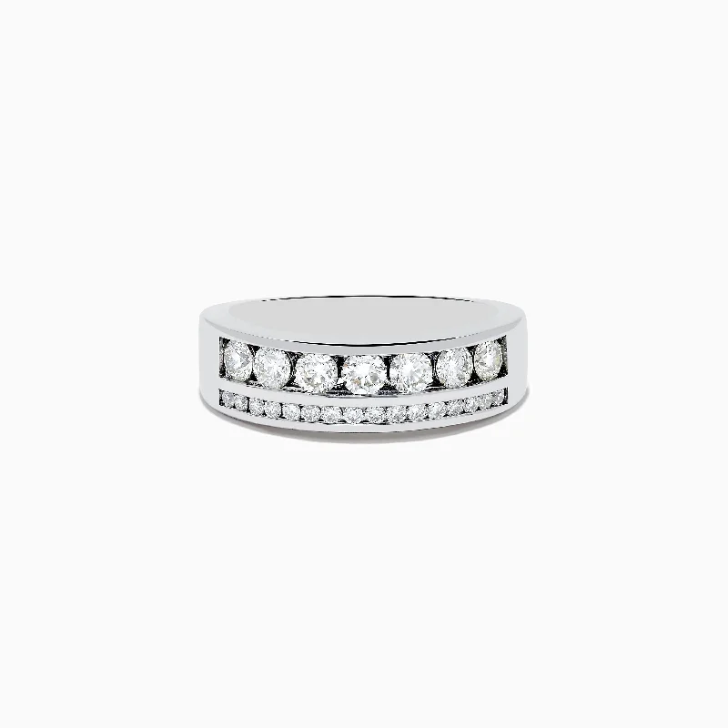 Discover Unique Jewelry With Special Limited-Time Offers Men's 14K White Gold Diamond Double Channel Set Ring