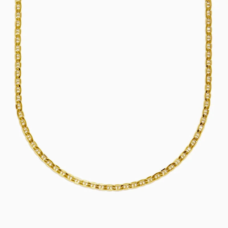 Versatile Layering Jewelry For Effortless Chic Men's 14K Yellow Gold Anchor Chain Necklace 22"