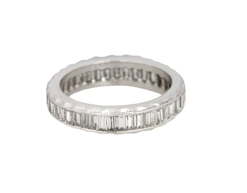 Premium Jewelry At Special Low Prices For A Limited Time Women's 14K White Gold 0.92ctw Baguette Emerald Cut Diamond Eternity Band Ring